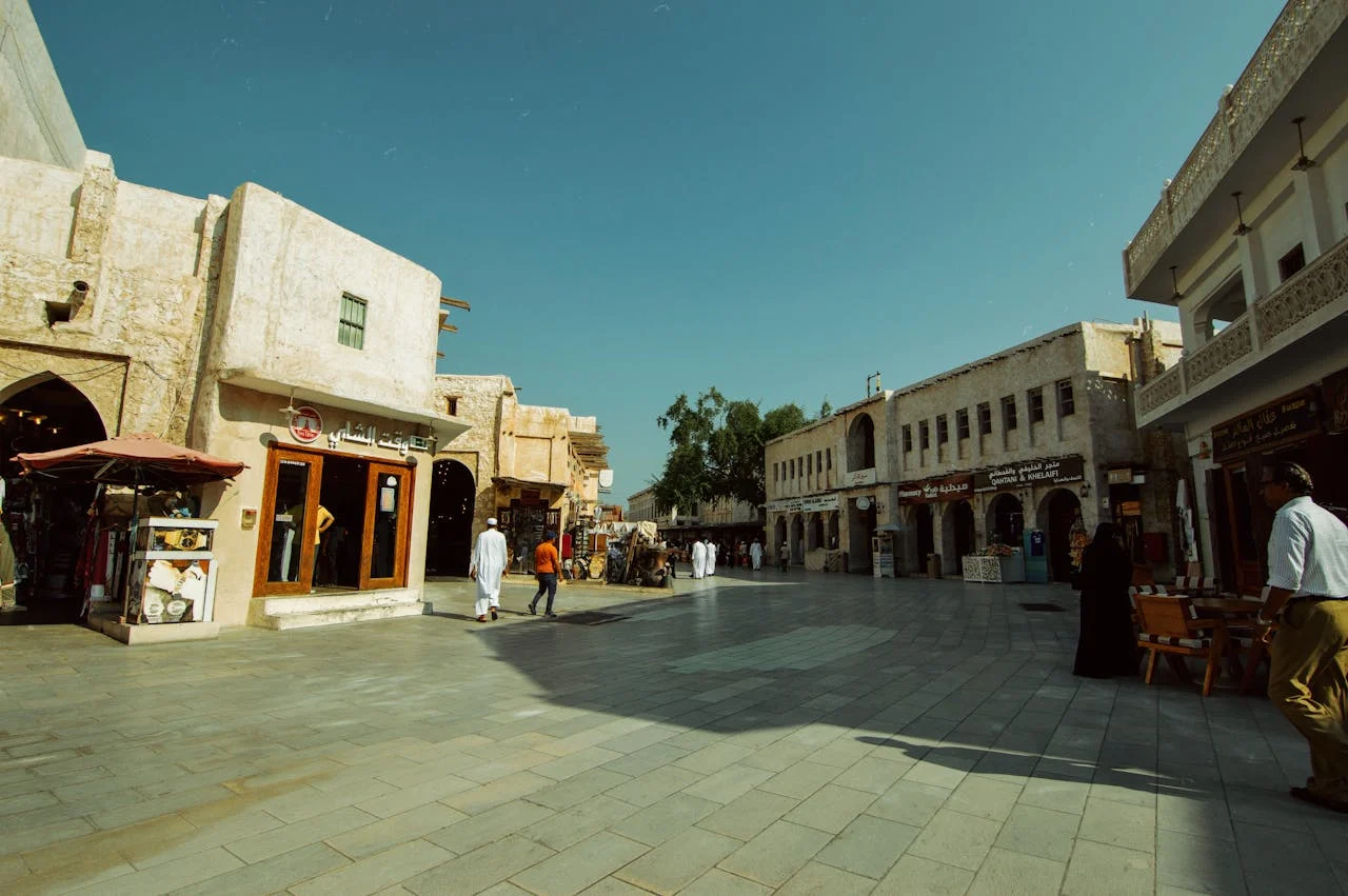 Traditional market street in Souq Waqif Doha