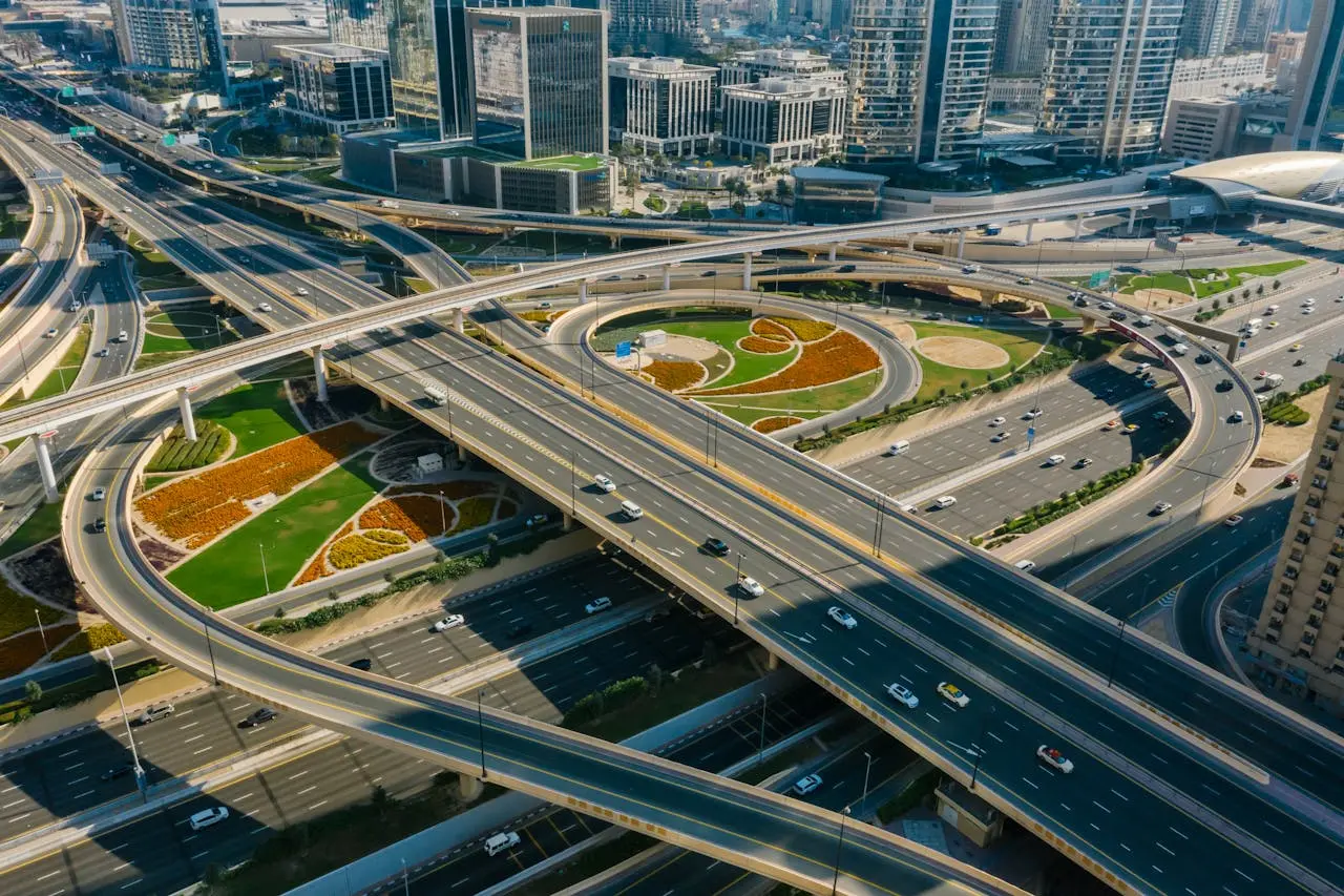 Dubai road interchange and city highways
